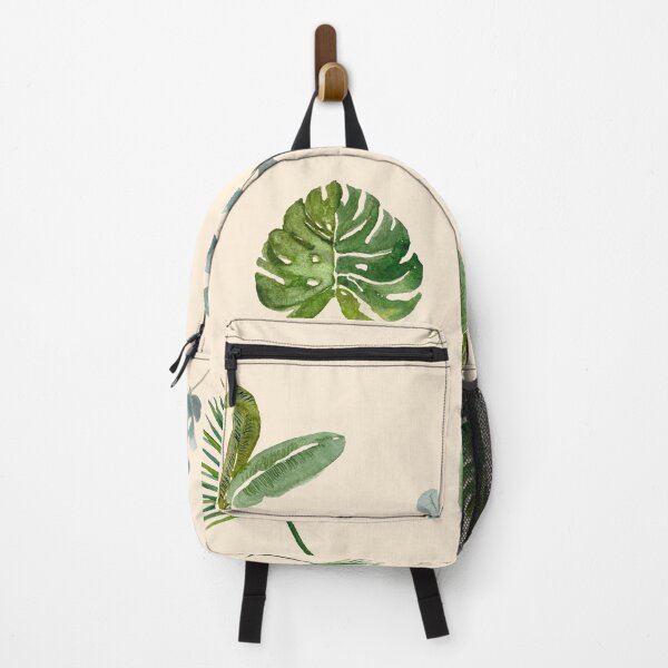 Item preview, Palm leaves green seamless pattern beige version designed and sold by Yana Mustafina | Boho Soulful Designs.