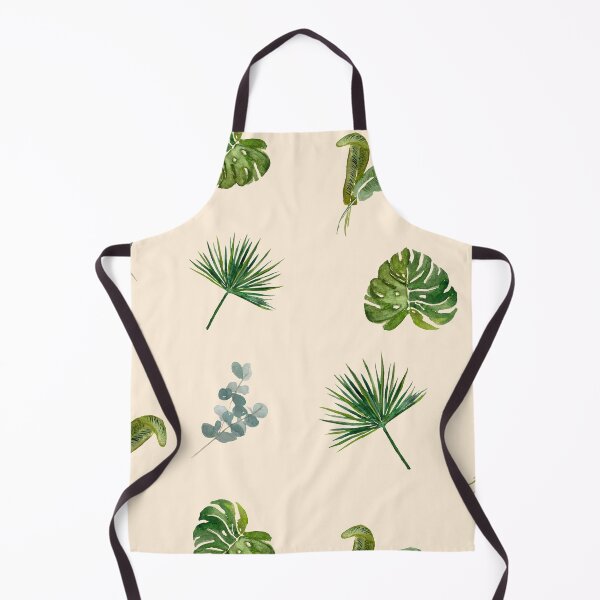 Item preview, Palm leaves green seamless pattern beige version designed and sold by Yana Mustafina | Boho Soulful Designs.