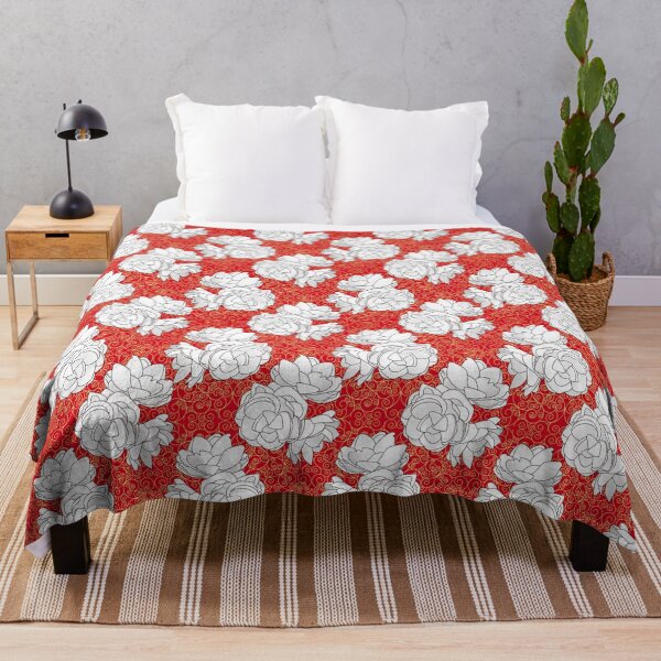 Item preview, Sampaguita Flowers on Gold Filigree on Red Repeat 5748 designed and sold by Art in My Loft.