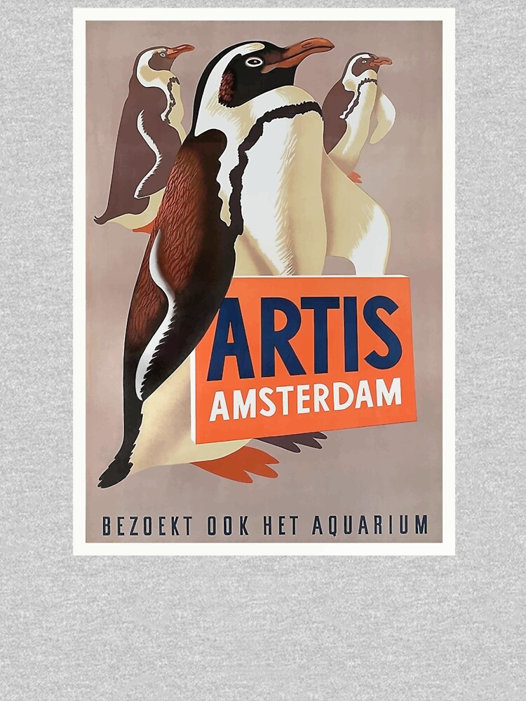 Thumbnail 7 of 7, Classic T-Shirt, 1947 Artis Zoo Amsterdam Penguins Poster designed and sold by retrographics.