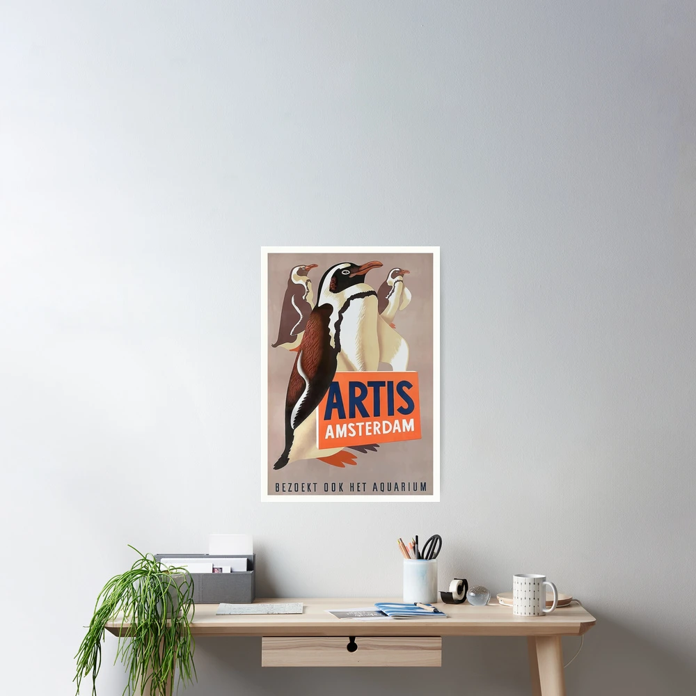 1947 Artis Zoo Amsterdam Penguins Poster