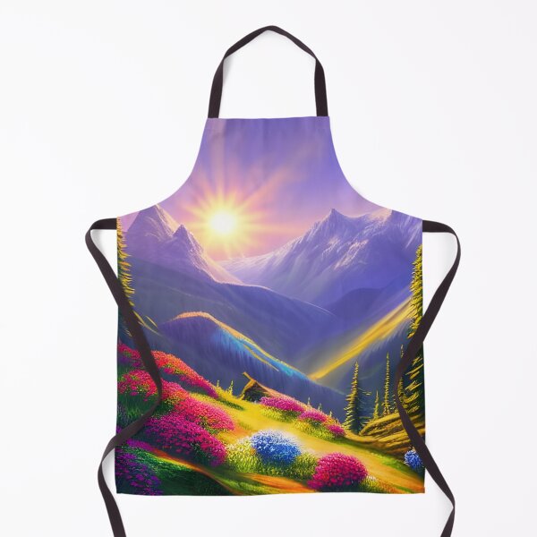 Item preview, Beautiful Purple Mountains with Evergreen Trees and Colorful Flowers designed and sold by Caregiverology.