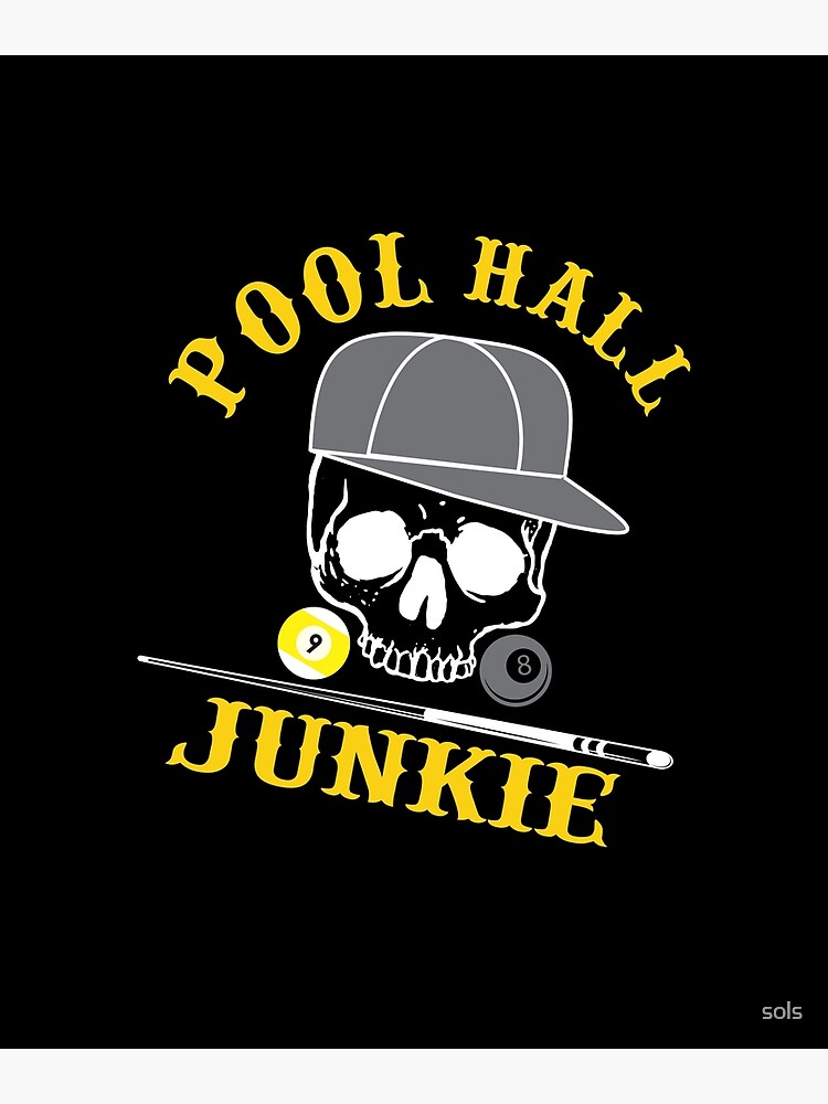 "Funny Billiard Tshirt Pool Hall Junkie " Canvas Print for Sale by sols