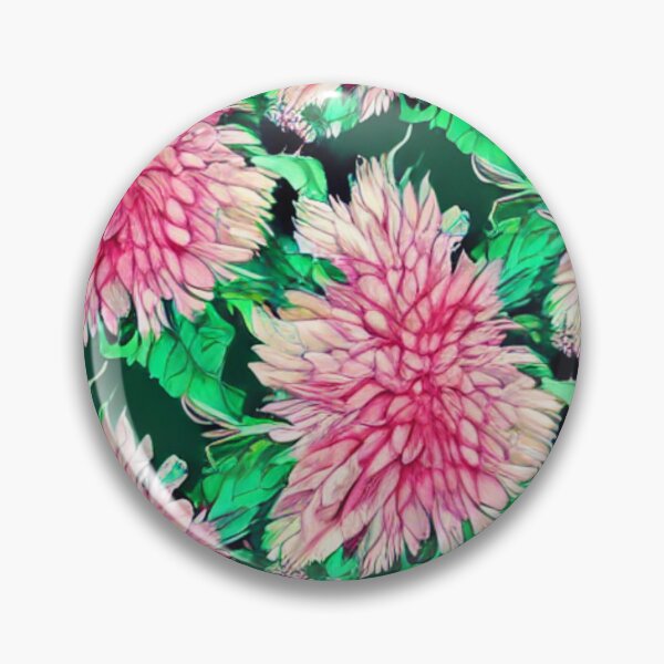 Item preview, Patterns of pink flowers and green leaves designed and sold by ArteEterno.