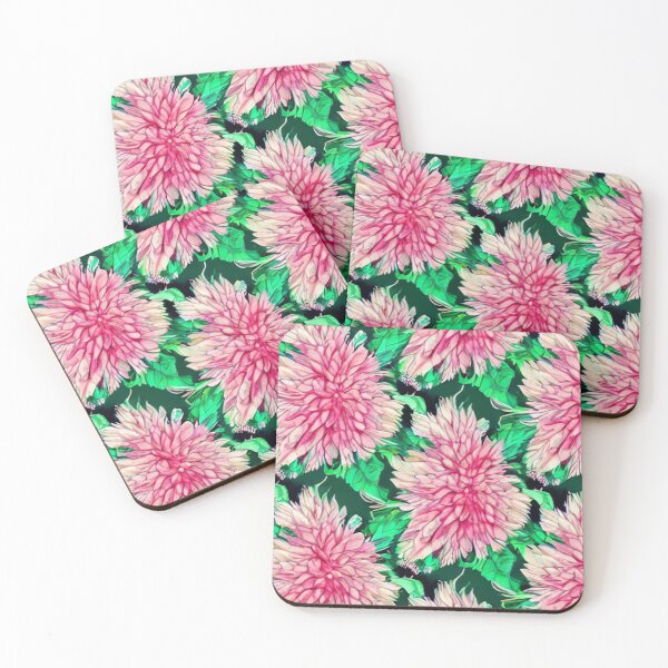 Item preview, Patterns of pink flowers and green leaves designed and sold by ArteEterno.