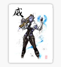 Aria from Mass Effect sumi and watercolor style Sticker