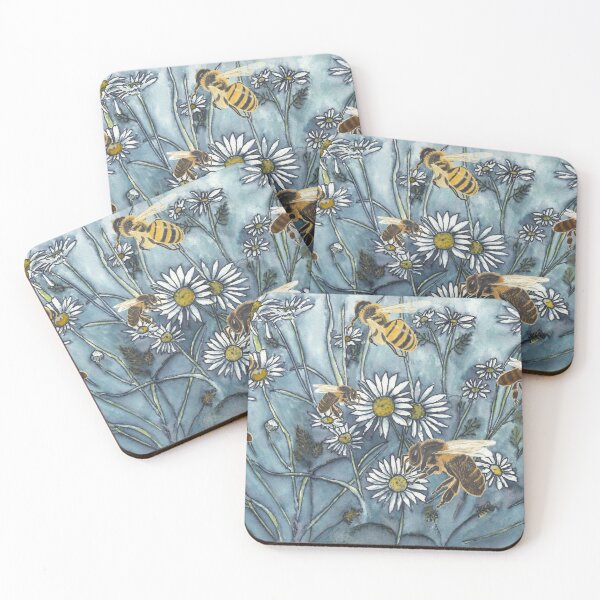 Item preview, Bees in the Wild Daisies designed and sold by The Elderberry Blossom.