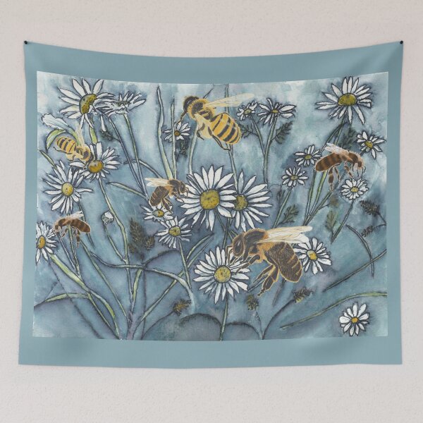 Item preview, Bees in the Wild Daisies designed and sold by The Elderberry Blossom.