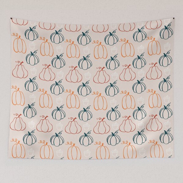 Item preview, Colourful Pumpkins pattern designed and sold by UnicornParty.