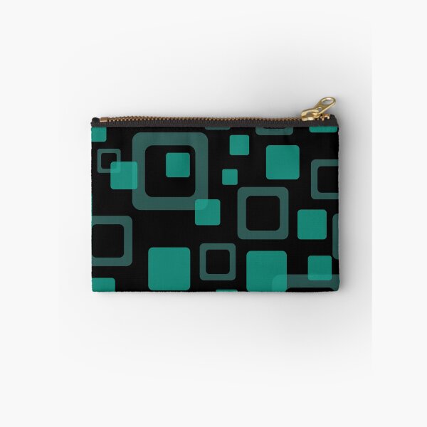 Item preview, Graphic squares pattern - black, gray, turquoise, green, designed and sold by Graphic-Color.