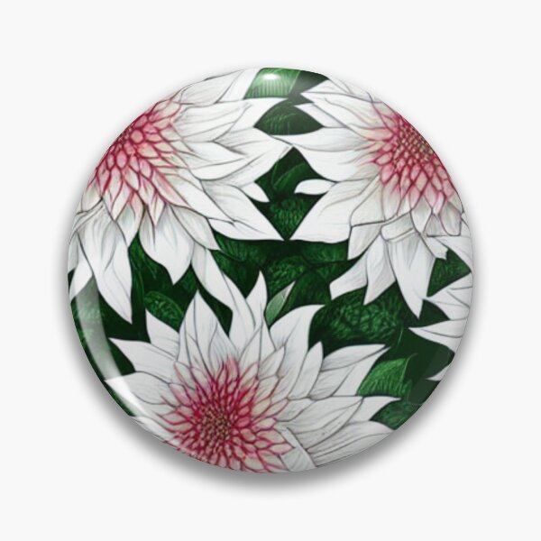 Item preview, Patterns of white flowers and green leaves designed and sold by ArteEterno.