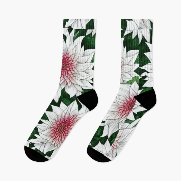 Item preview, Patterns of white flowers and green leaves designed and sold by ArteEterno.