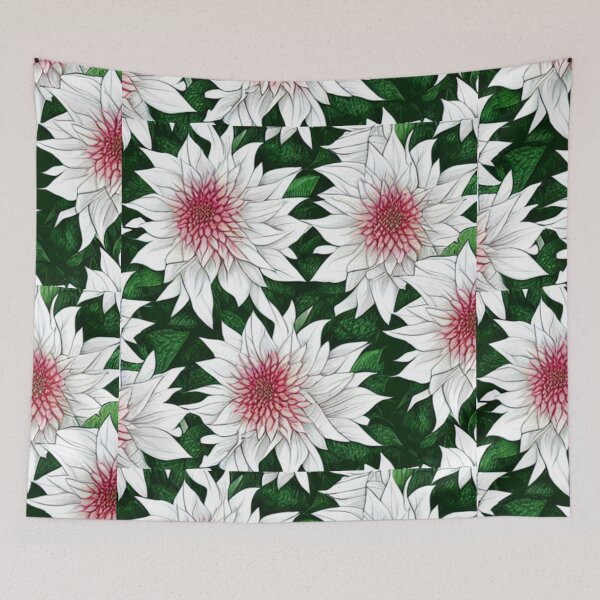 Item preview, Patterns of white flowers and green leaves designed and sold by ArteEterno.