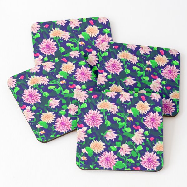 Item preview, Pink and yellow flower patterns designed and sold by ArteEterno.