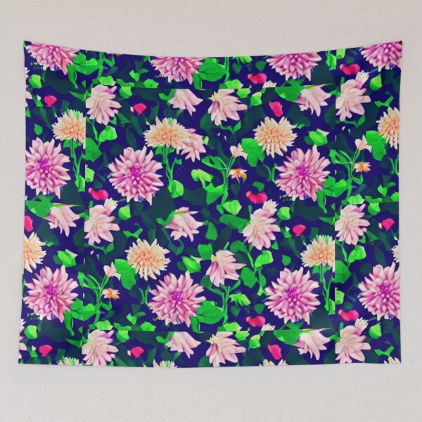 Item preview, Pink and yellow flower patterns designed and sold by ArteEterno.