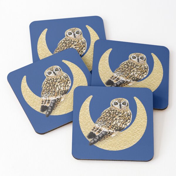 Item preview, Watercolor Short Eared Owl & Moon designed and sold by Krystal280791 Shop.