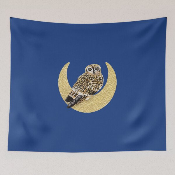Item preview, Watercolor Short Eared Owl & Moon designed and sold by Krystal280791 Shop.