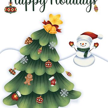 Artwork thumbnail, Happy Holidays Snow Scene by GODS4US