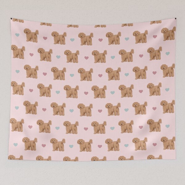 Item preview, Cavapoos and Hearts - Pink designed and sold by Kittys-Art.