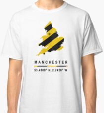 Manchester GPS Bee Map Classic T-Shirt