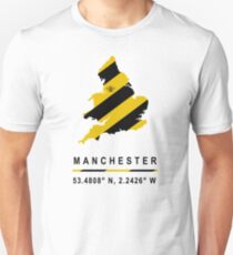 Manchester GPS Bee Map Slim Fit T-Shirt