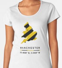 Manchester GPS Bee Map Women's Premium T-Shirt
