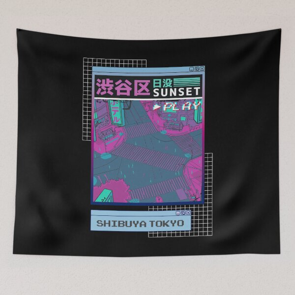 Item preview, Shibuya Crossing Tokyo Japan Vaporwave Japanese Aesthetic designed and sold by MrEddie10.