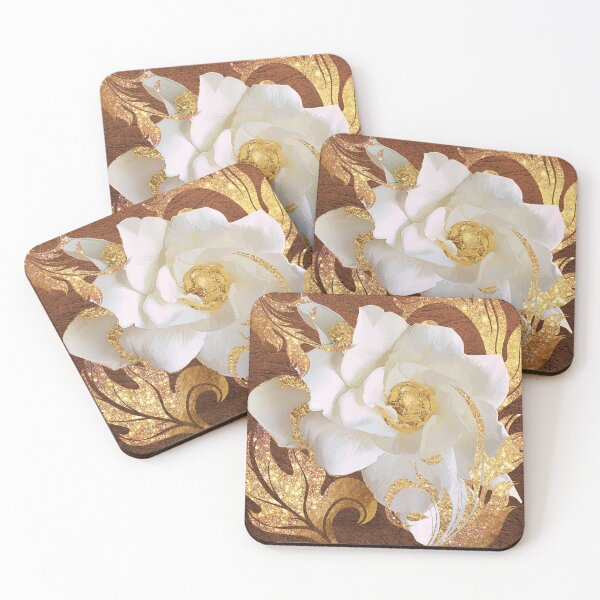 Item preview, Autumn Gold Gardenia floral art designed and sold by Glimmersmith.
