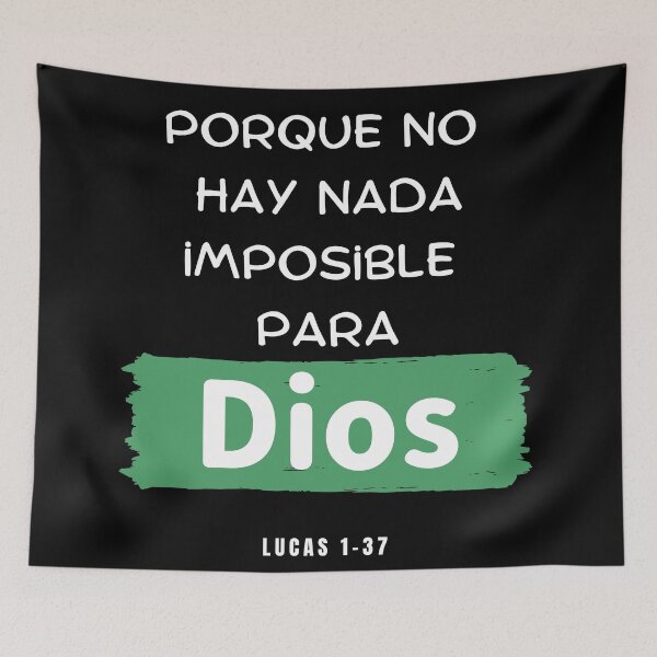 Item preview, Bible Verse Luke 1-37, For With God Nothing shall Be Impossible In Spanish designed and sold by bible-prints.