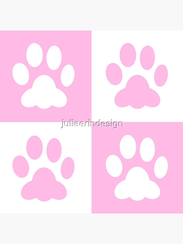 pink-paw-print-checker-pattern-poster-for-sale-by-julieerindesign-redbubble