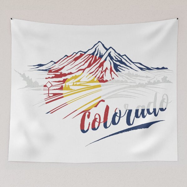 Item preview, Colorado Mountain Road with CO state flag designed and sold by SapphireCompass.