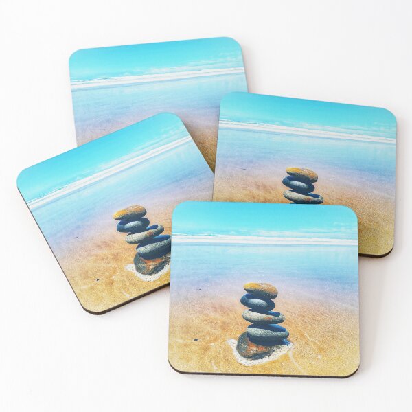 Item preview, Zen Cairn Tower Beach Pebbles Balancing Stones on Beach Sand 3 of 12 designed and sold by Beachy.