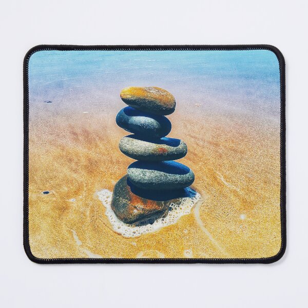 Item preview, Zen Cairn Tower Beach Pebbles Balancing Stones on Beach Sand 3 of 12 designed and sold by Beachy.