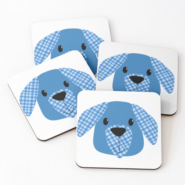 Item preview, Norbert - an adorable blue gingham dog designed and sold by Shiny Happy World.