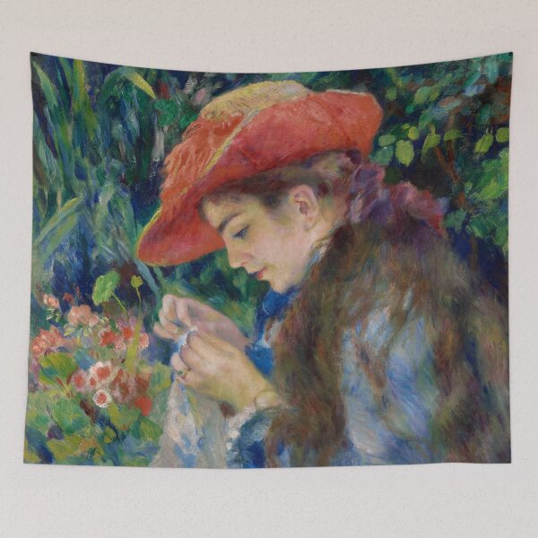 Item preview, Marie-Therese Durand-Ruel Sewing | Pierre-Auguste Renoir | 1882 French Impressionism Art designed and sold by CJET.