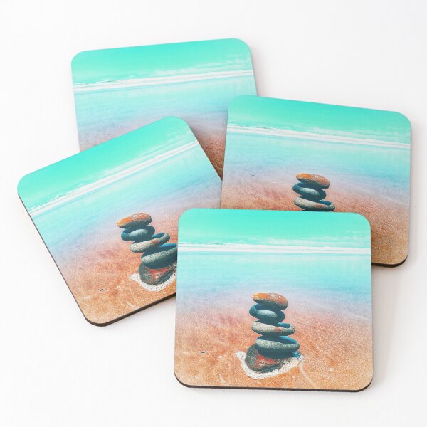 Item preview, Zen Cairn Tower Beach Pebbles Balancing Stones on Beach Sand 4 of 12 designed and sold by Beachy.
