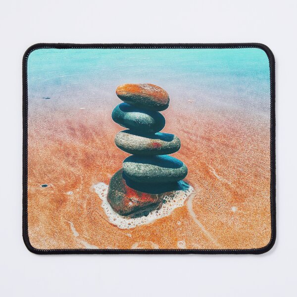 Item preview, Zen Cairn Tower Beach Pebbles Balancing Stones on Beach Sand 4 of 12 designed and sold by Beachy.