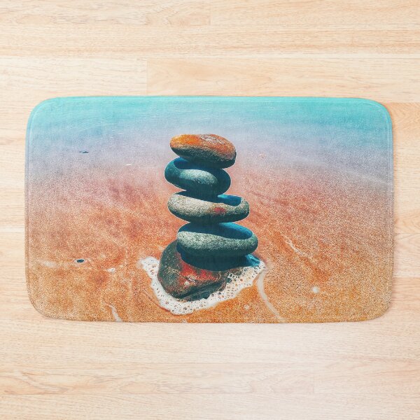 Item preview, Zen Cairn Tower Beach Pebbles Balancing Stones on Beach Sand 4 of 12 designed and sold by Beachy.