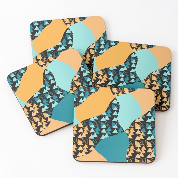 Item preview, Yellow and blue triangles and waves designed and sold by bayanabufadda.