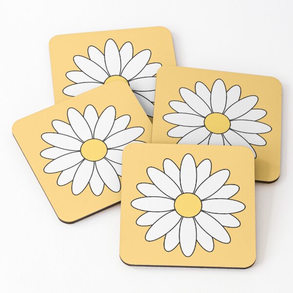 Item preview, Daisy flower yellow background designed and sold by RafaTakami.