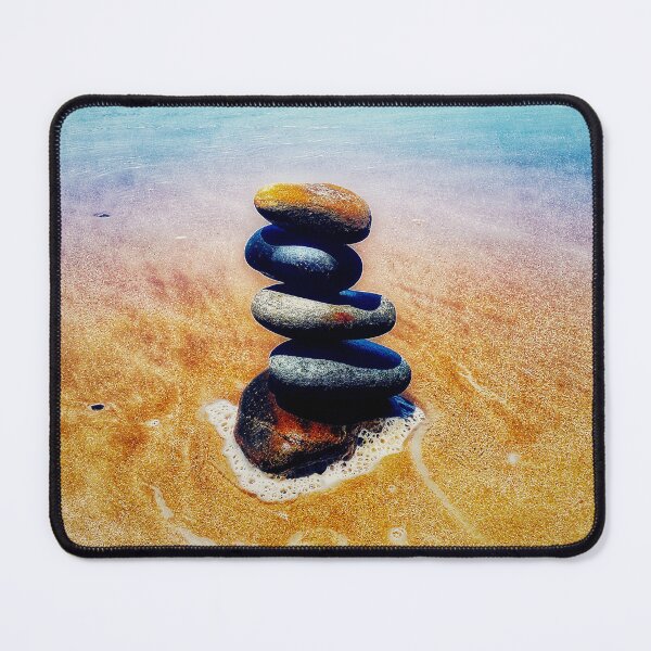Item preview, Zen Cairn Tower Beach Pebbles Balancing Stones on Beach Sand 5 of 12 designed and sold by Beachy.