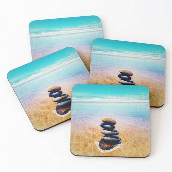 Item preview, Zen Cairn Tower Beach Pebbles Balancing Stones on Beach Sand 5 of 12 designed and sold by Beachy.