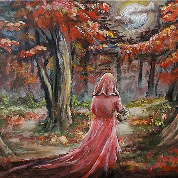 Artwork thumbnail, Red Riding Hood Forest Walk by Riffraff81572