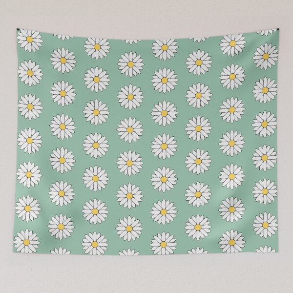 Item preview, Daisy flower green background designed and sold by RafaTakami.