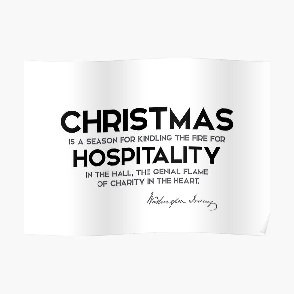 christmas, hospitality - washington irving Poster