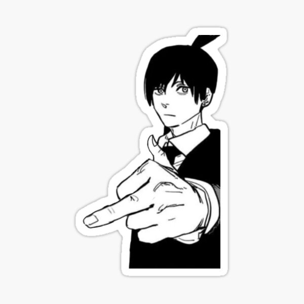 "Aki Hayakawa Meme Middle Finger Chainsaw Man" Sticker for Sale by