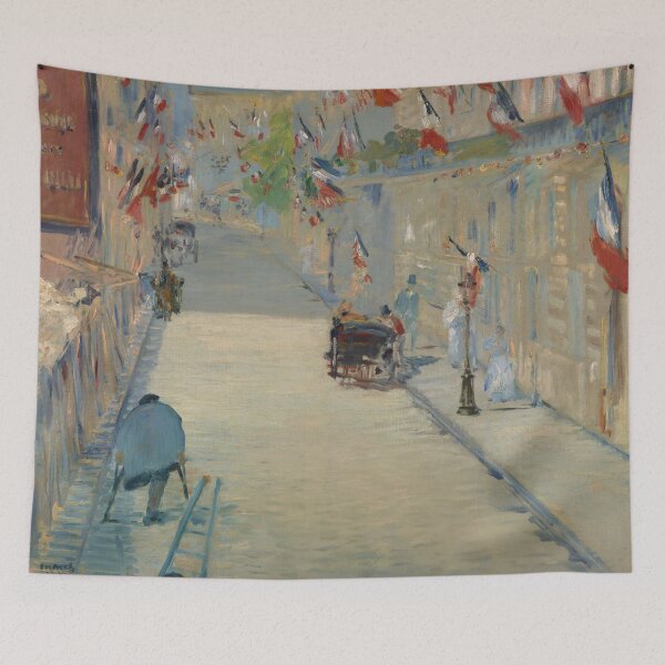 Item preview, The Rue Mosnier with Flags | Edouard Manet | 1878 French Impressionism Art designed and sold by CJET.