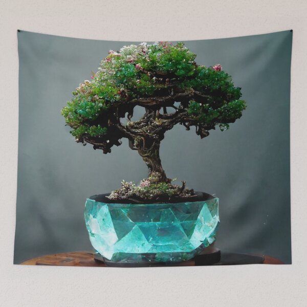 Item preview, Bonsai Tree Growing out of a Crystal Block designed and sold by Styxiann.