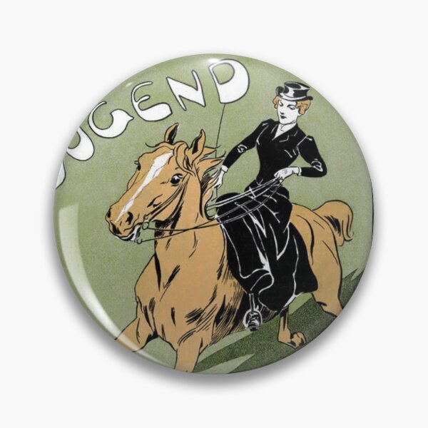Item preview, Jugend Art Deco Vintage Woman on Horseback  designed and sold by artemisxluna89.