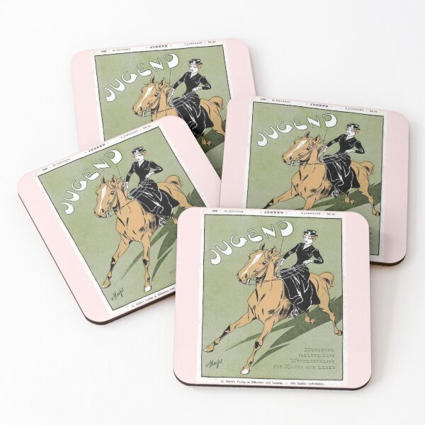 Item preview, Jugend Art Deco Vintage Woman on Horseback  designed and sold by artemisxluna89.